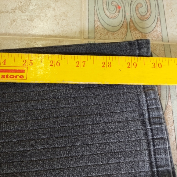 Chaps Denim Charcoal Wash Pin Striped High Rise Straight Leg Plus Size 16 Jeans - Picture 11 of 11